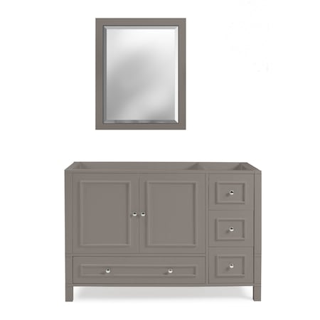 Alaterre Furniture Williamsburg 2pc Wooden Bathroom Vanity Set - 48-in. L Vanity, 30-in. L Rectangular Mirror, Gray AVAN480040B